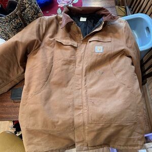 2000’s Carhartt Brown Canvas Work Jacket with original snap on hood